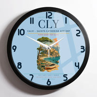 Thumbnail for Calvi - Sainte-Catherine Airport CLY Wall-Clock Framed - Light Blue