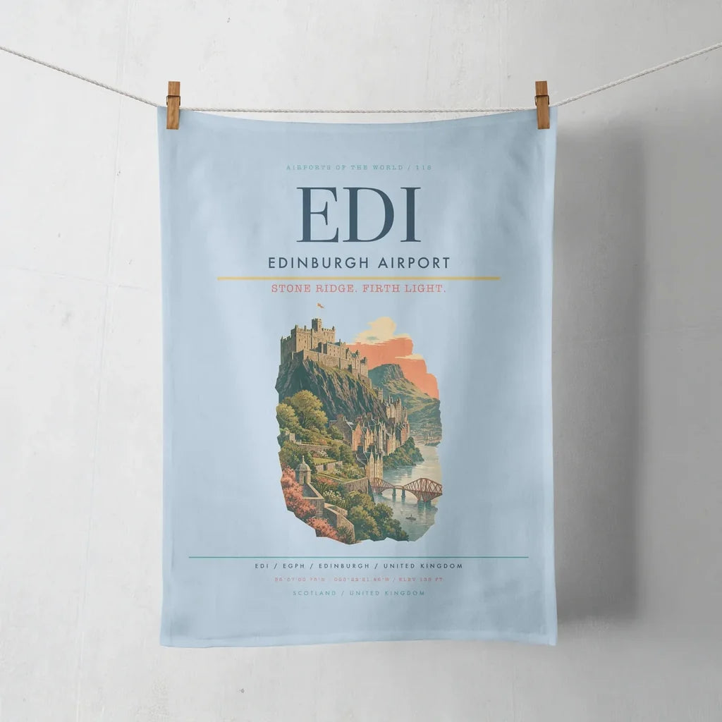 Edinburgh Airport EDI - Firth Stone Heather Crest - Light Blue
