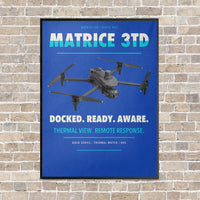 Thumbnail for DJI Matrice 3TD vertical canvas print - framed - blue background