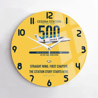 Thumbnail for Cessna Citation 500 - Citation I design on yellow no frame wall clock