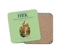Thumbnail for Kharkiv International Airport (HRK) design on light green 1 piece coaster