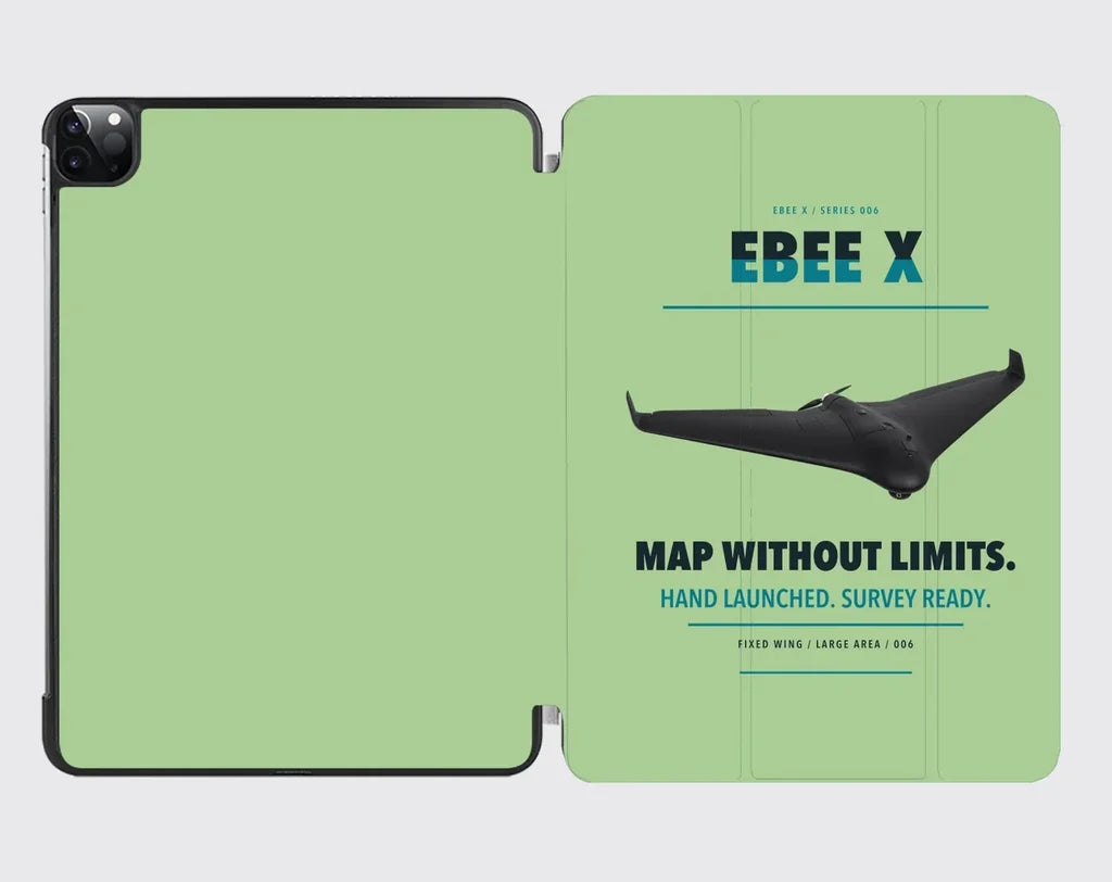 AgEagle eBee X design on light green ipad tablet case