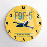 Thumbnail for F9F-5 Panther design on yellow no frame wall clock
