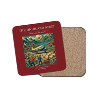 Thumbnail for The Highland Strip - Designed Coasters design on dark red 1-piece