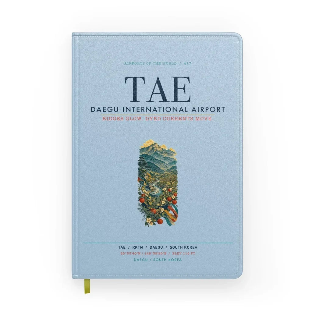 Daegu International Airport (TAE) design on light blue notebook