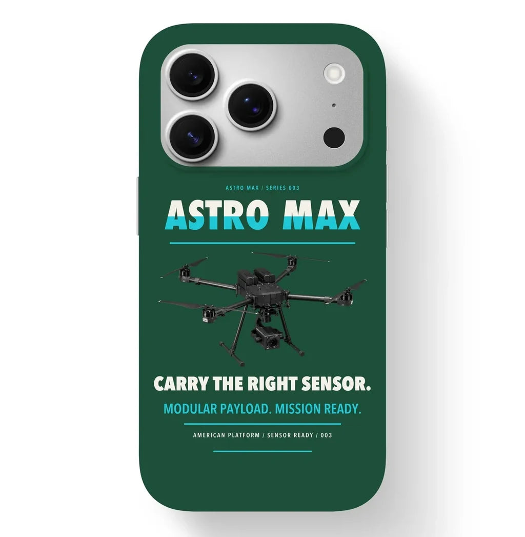 Freefly Astro Max Case design on dark green iphone case