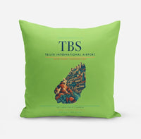 Thumbnail for Tbilisi International Airport (TBS) design on light green pillow
