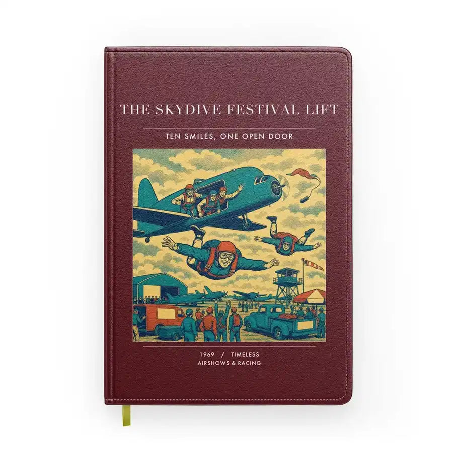 VINTAGE G4471 - The Skydive Festival Lift - Designed Notebooks design on darkred