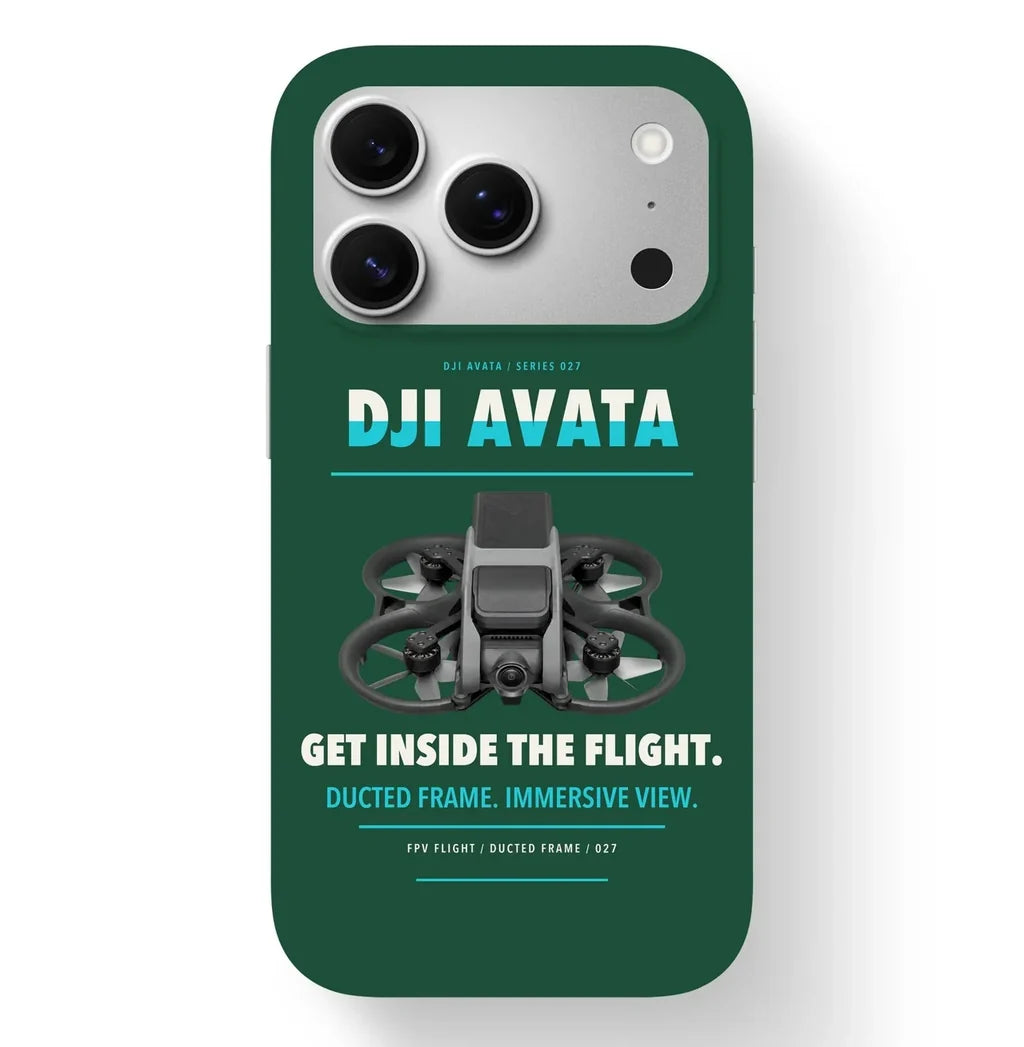 DJI Avata Case design on dark green iphone case