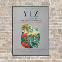 Thumbnail for Billy Bishop Toronto City Airport YTZ vertical canvas print - framed - light gray background