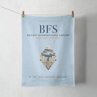 Thumbnail for Belfast International Airport (BFS) design on light blue towel