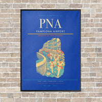 Thumbnail for Pamplona Airport PNA vertical canvas print - framed - blue background