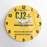 Thumbnail for Cessna Citation CJ2+ design on yellow no frame wall clock