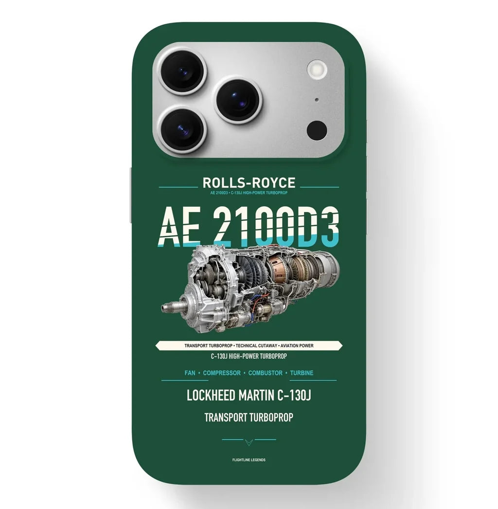 AE 2100D3 Case design on dark green iphone case