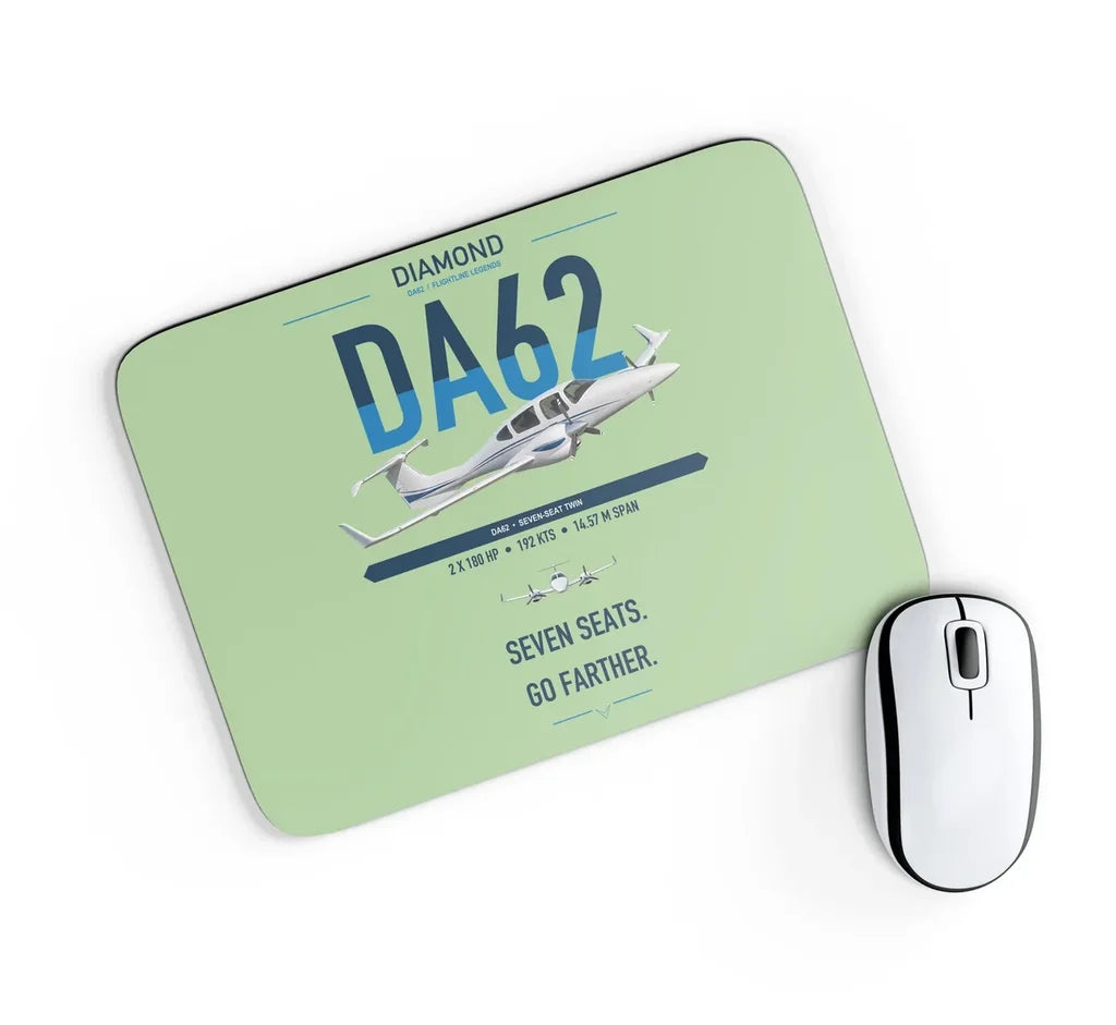 Diamond DA62 design on light green rectangle mouse pad