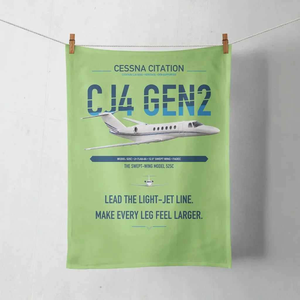 Cessna Citation CJ4 Gen2 design on light green towel