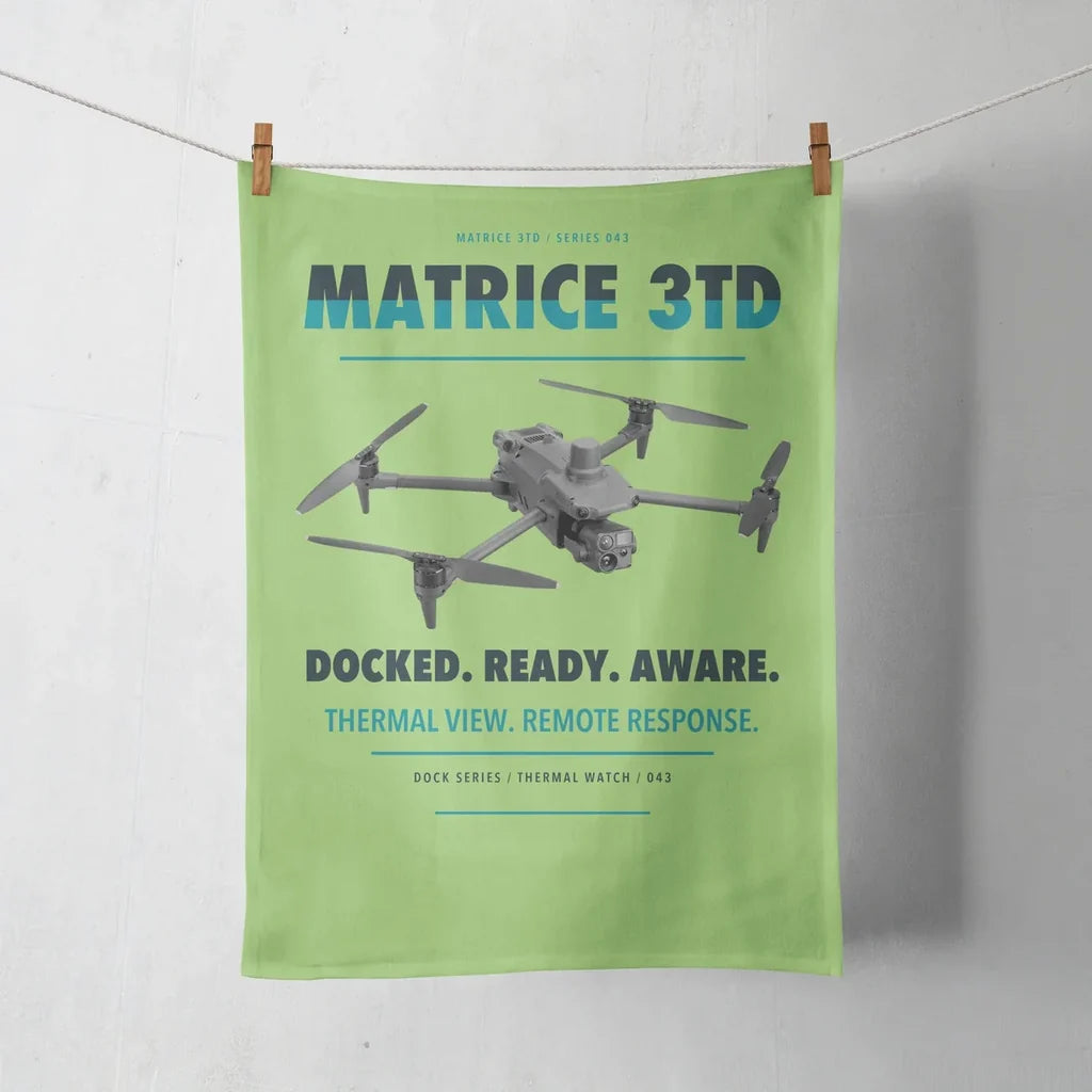 DJI Matrice 3TD design on light green towel