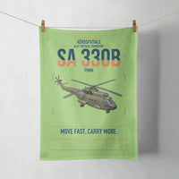 Thumbnail for Aérospatiale SA 330B Puma design on light green towel