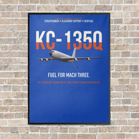 Thumbnail for KC-135Q Blackbird Tanker vertical canvas print - framed - blue background