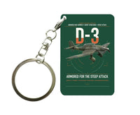 Thumbnail for Junkers Ju 87D-3 design on dark green designed key chain, double-side print