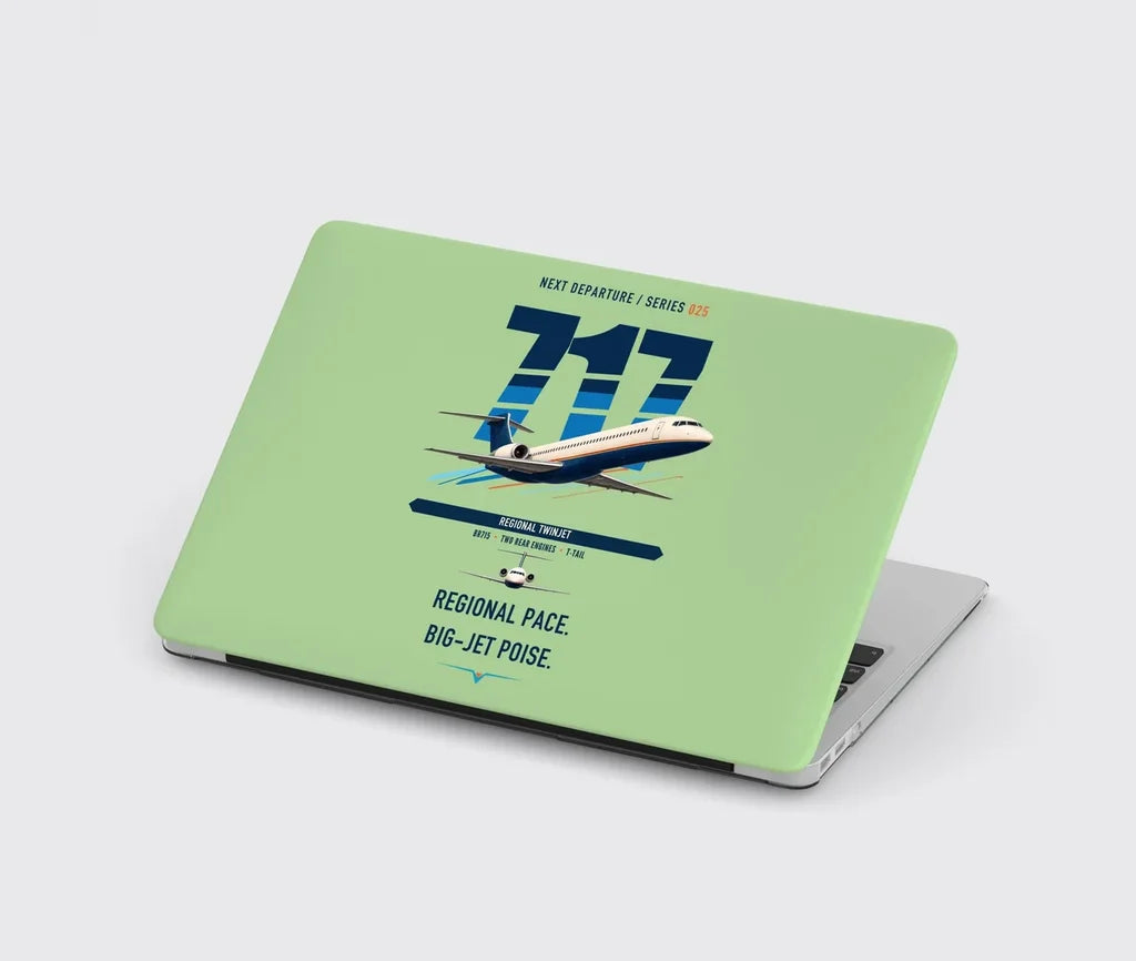 Boeing 717-200 design on light green MacBook case