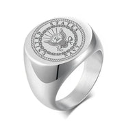 Thumbnail for Customisable NAVY Design 20MM Stainless Steel Ring - view 4