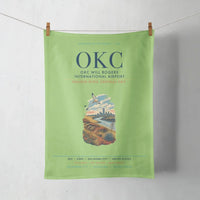Thumbnail for OKC Will Rogers International Airport (OKC) design on light green towel