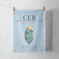 Thumbnail for Mactan-Cebu International Airport (CEB) design on light blue towel
