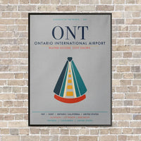 Thumbnail for Ontario International Airport ONT vertical canvas print - framed - light gray background