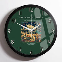 Thumbnail for VINTAGE G4090 - The Desert Stopover - Designed Wall Clocks design on darkgreen framed