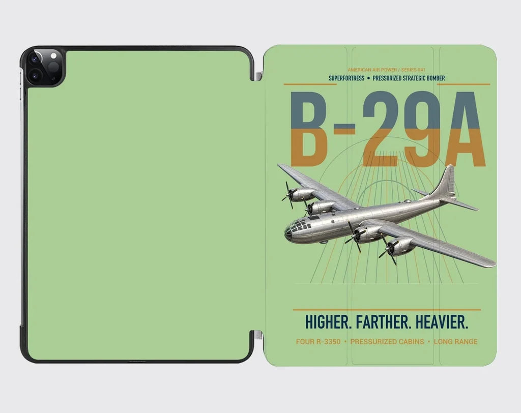 B-29A Superfortress design on light green ipad tablet case