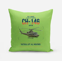 Thumbnail for Bell Canada CH-146 Griffon design on light green pillow
