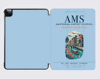 Thumbnail for Amsterdam Airport Schiphol (AMS) design on light blue ipad tablet case