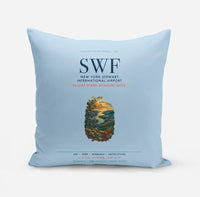 Thumbnail for New York Stewart International Airport (SWF) design on light blue pillow