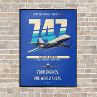 Thumbnail for Boeing 747-400 vertical canvas print - framed - blue background