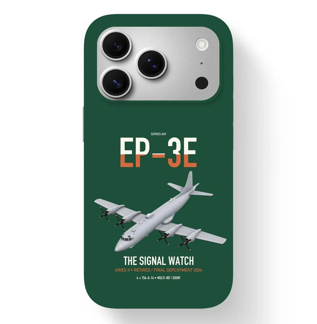 EP-3E ARIES II design on dark green magsafe iphone case, for iPhone 17 Pro