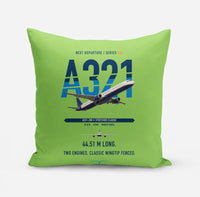 Thumbnail for Airbus A321 design on light green pillow