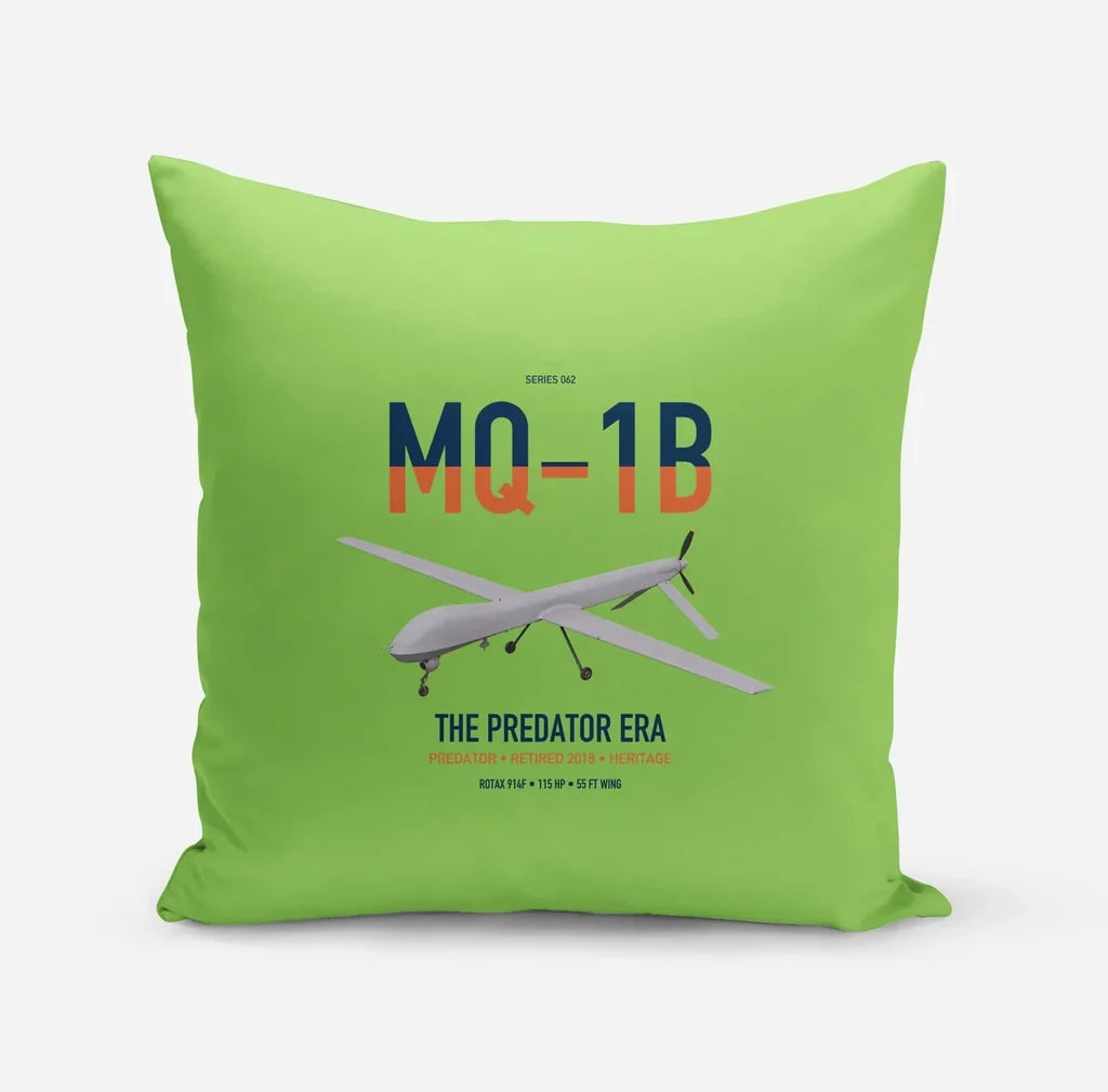 MQ-1B Predator design on light green pillow