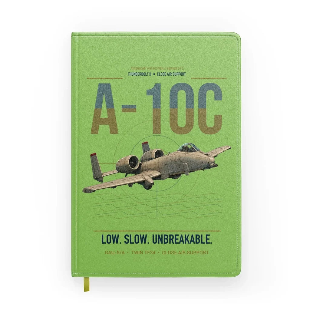 A-10C Thunderbolt II design on light green notebook