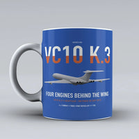 Thumbnail for Vickers VC10 K.3 design on blue ceramic mug, double-side print