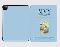 Thumbnail for Martha's Vineyard Airport (MVY) design on light blue ipad tablet case