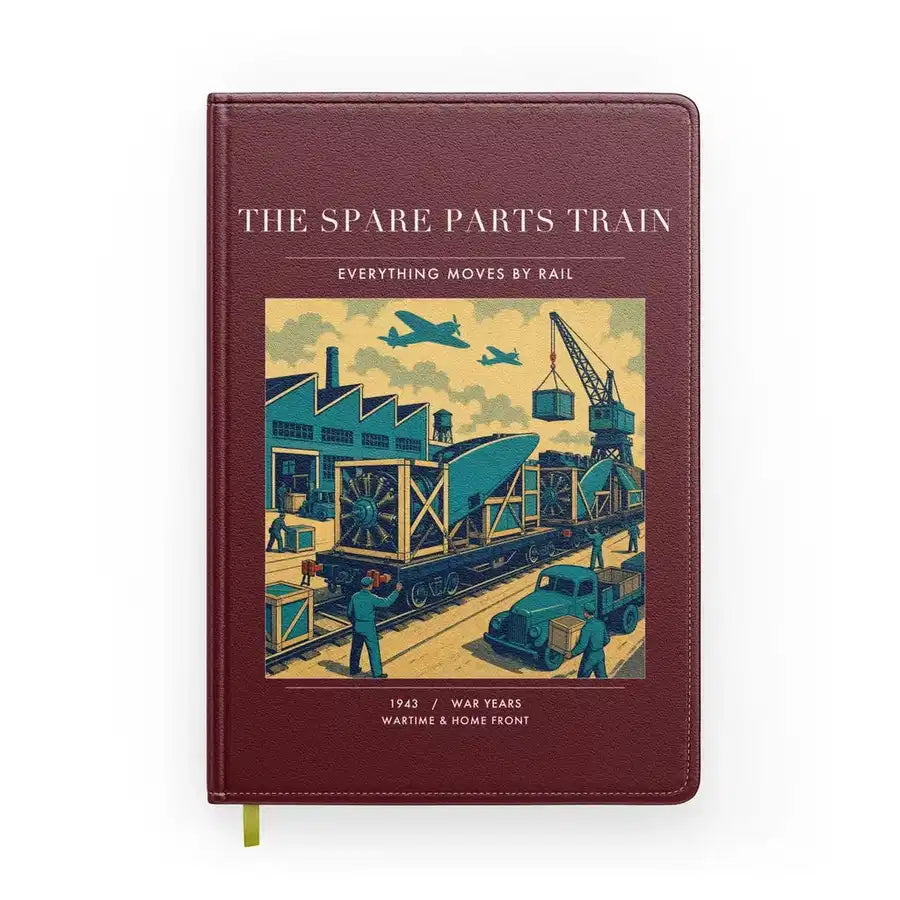 VINTAGE G4527 - The Spare Parts Train - Designed Notebooks design on darkred