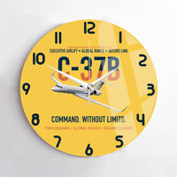 Thumbnail for C-37B Global Command Link design on yellow no frame wall clock