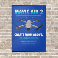 Thumbnail for DJI Mavic Air 2 vertical canvas print - framed - blue background