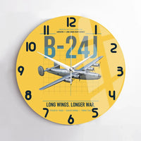 Thumbnail for B-24J Liberator design on yellow no frame wall clock