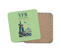 Thumbnail for Iqaluit Airport (YFB) design on light green 1 piece coaster