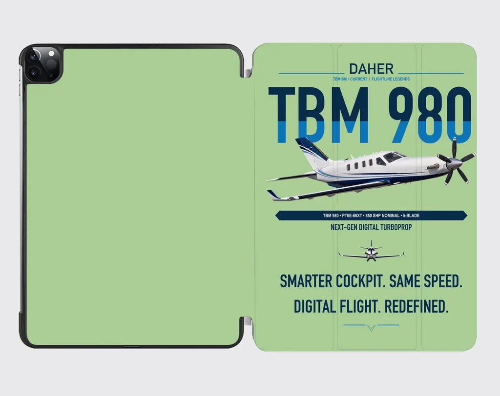 Daher TBM 980 design on light green ipad tablet case