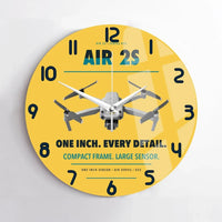 Thumbnail for DJI Air 2S design on yellow no frame wall clock