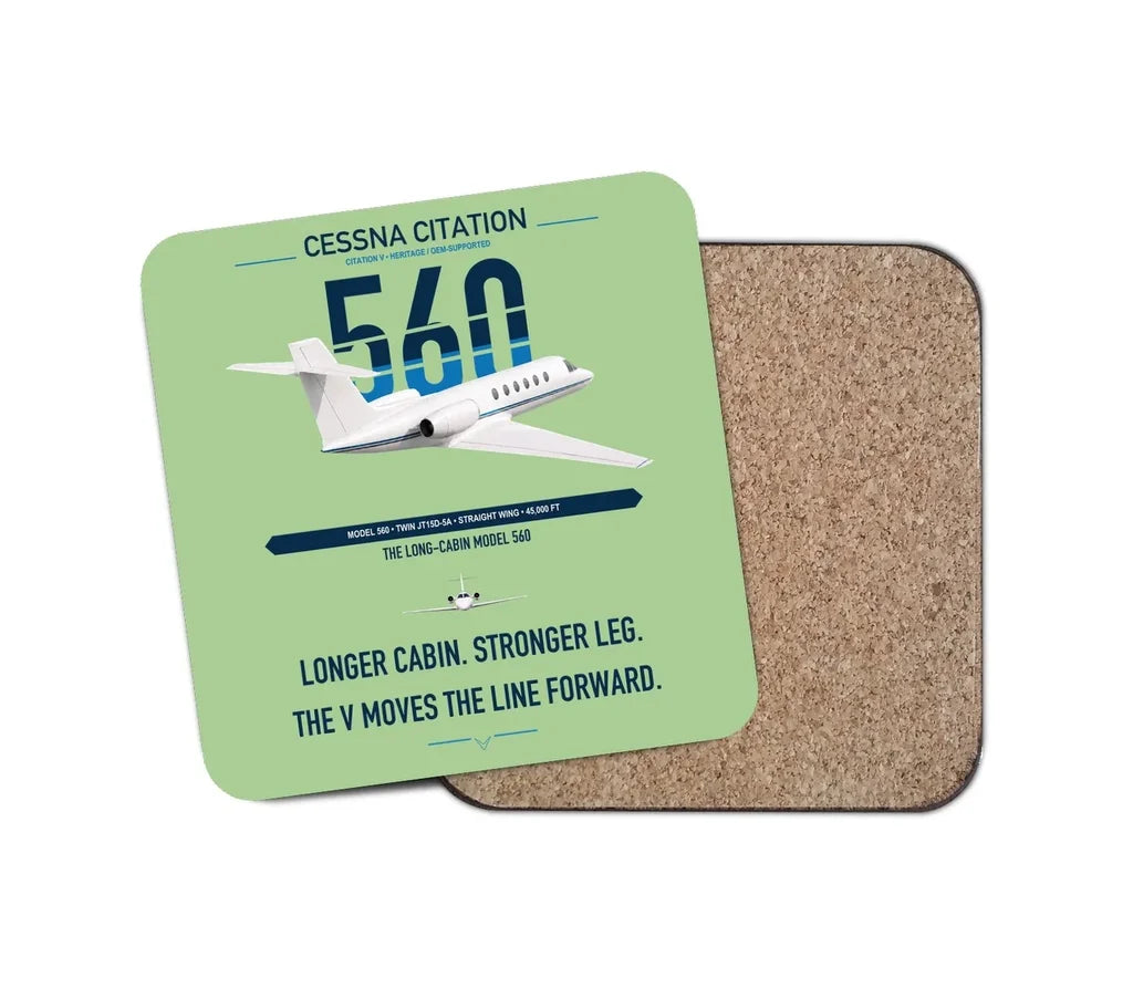 Cessna Citation 560 - Citation V design on light green 1 piece coaster