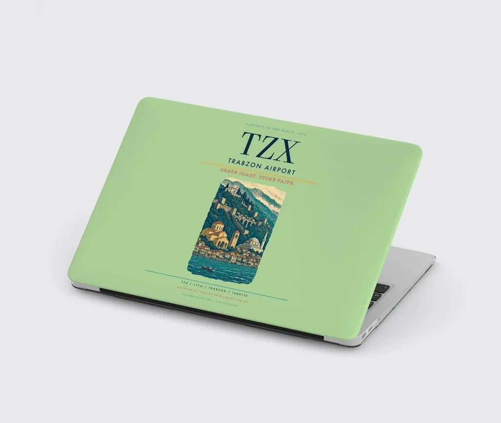 Trabzon Airport (TZX) design on light green MacBook case